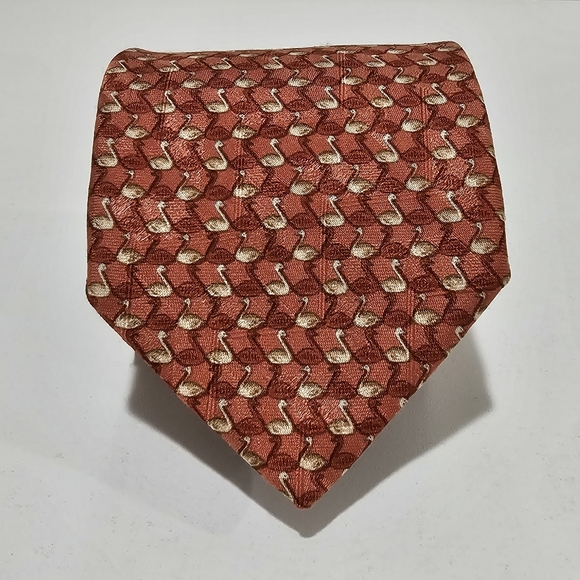 Ermenegildo Zegna Swan Pattern Silk Tie